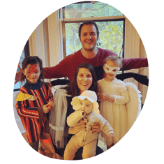 A picture of Nick Chapleau with his wife and 3 kids