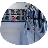 A row of washing machines