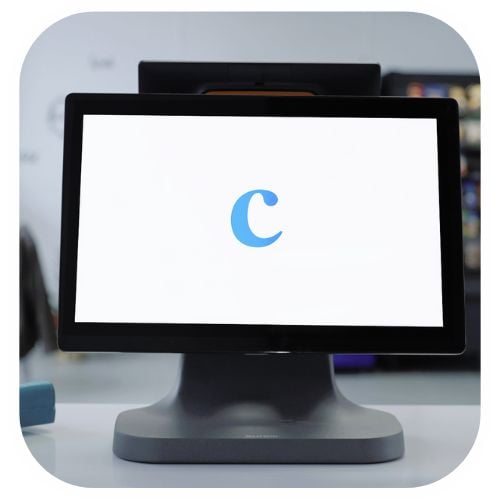A point of sale device with the Cents logo